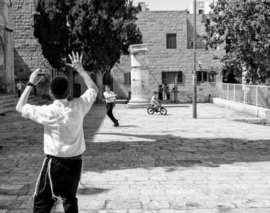 Boys playing in the Jewish Quarter