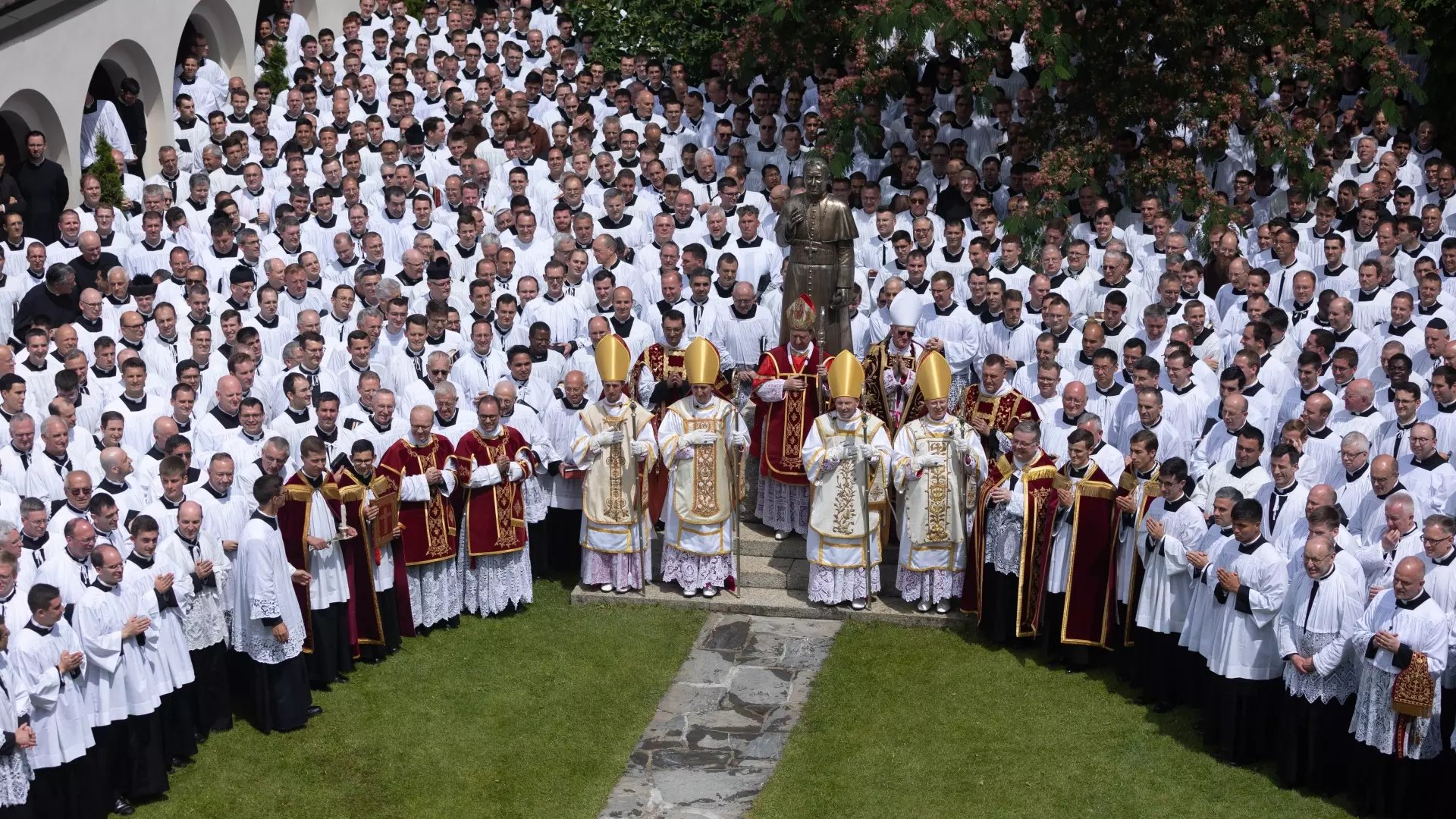 Bishops, clergy and faithful gather before …
