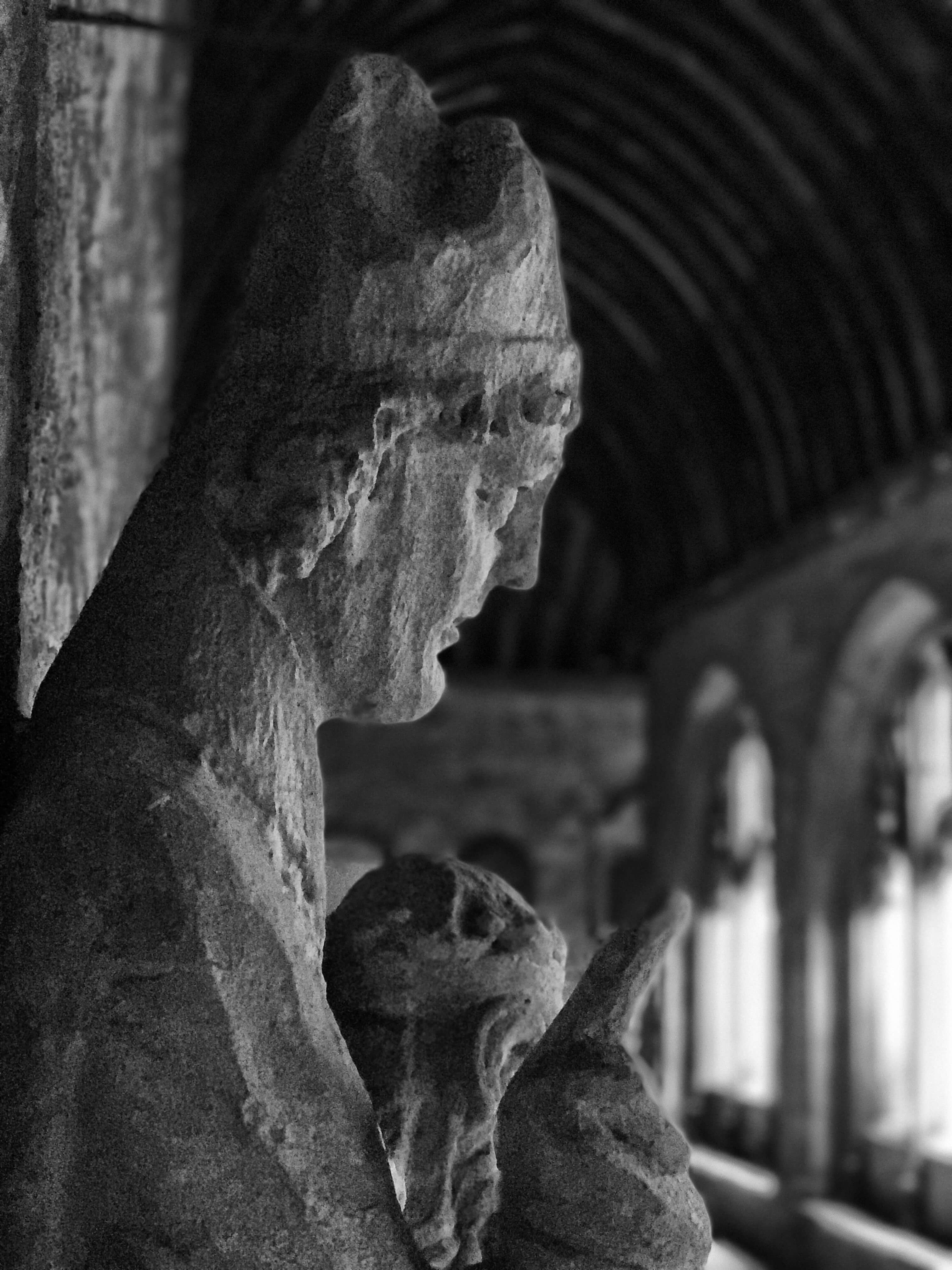 St. Cuthbert's statue in New College Cloisters, Oxford