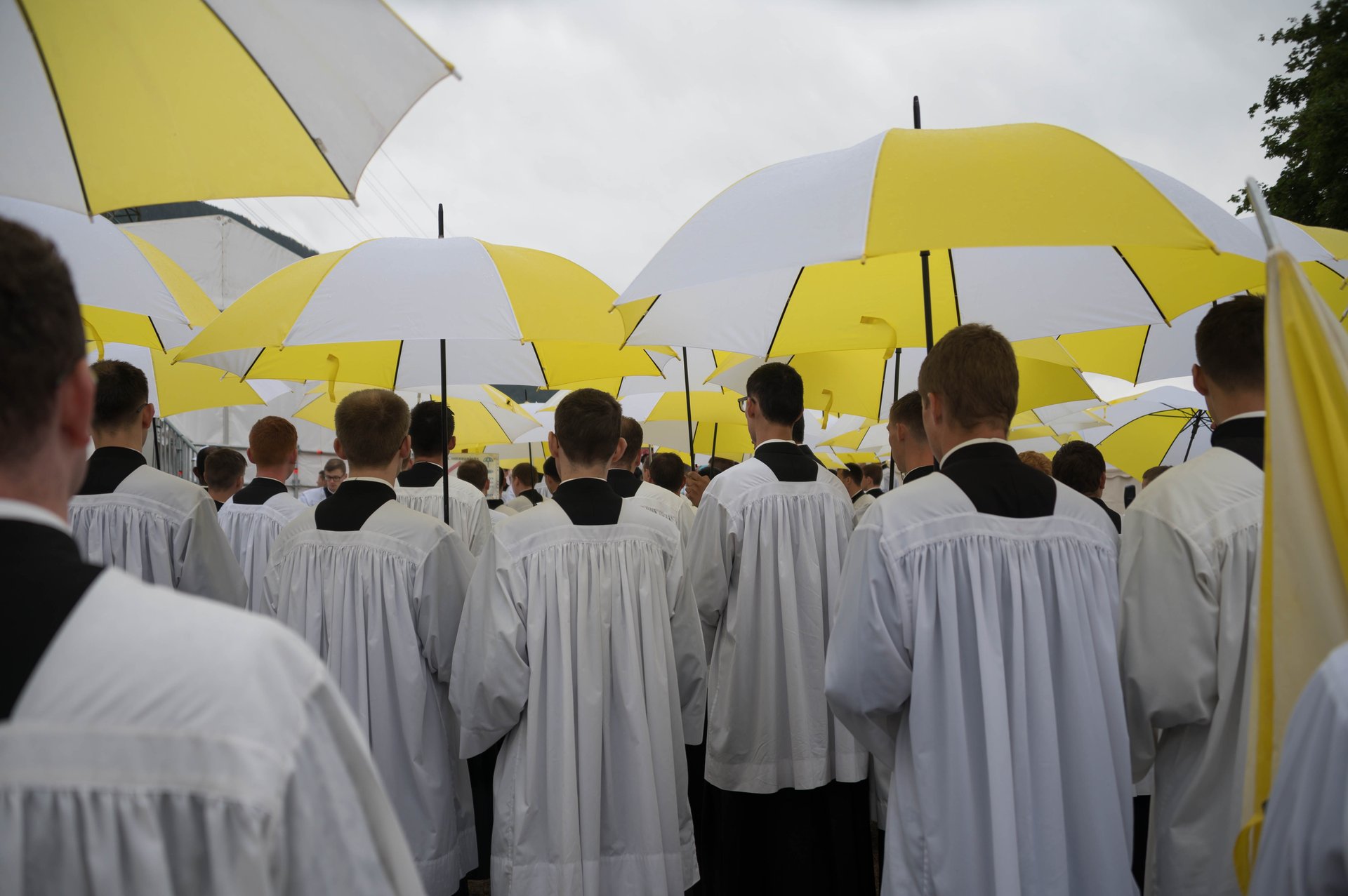 The faithful attend the consecration Mass …